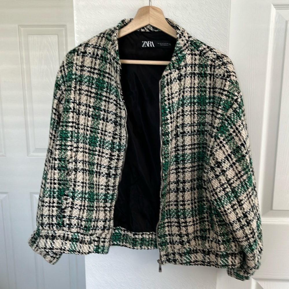 ZARA textured bomber jacket M